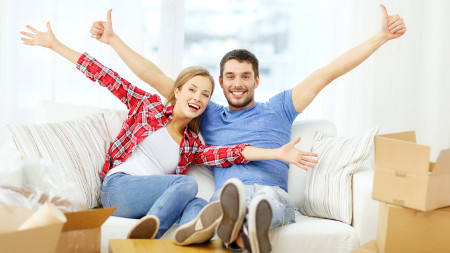 Couple on Couch in New House